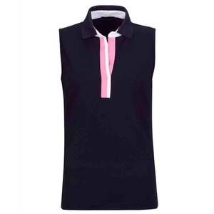 NEW GOLFINO women's dancing argyles sleeveless polo in navy